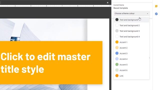 How do you change theme color palette in Google Slides?