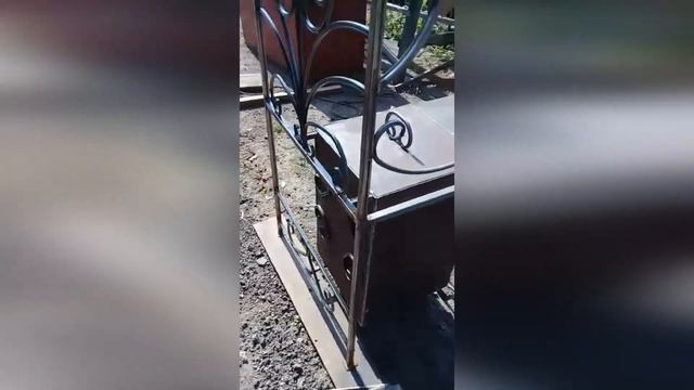 Мангал и печь для казана с крышей. Холодная ковка смотреть онлайн