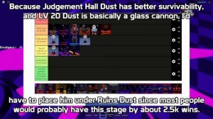 Rating Every Dust Character in Undertale Judgement Day! (Roblox)