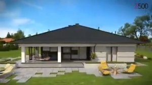 Z378 Проект одноэтажного дома с гаражом на две машины