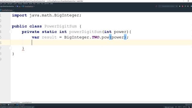 Project Euler problem 16 : Power digit sum смотреть онлайн