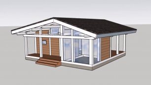 Построение модели одноэтажного фахверкового дома-бани 75 кв м в SketchUp. Выпуск # 51