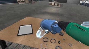Аксиально-поршневой насос с наклонным блоком: сборка насоса в VR тренажере SIKE