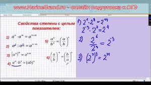 Свойства степени с целым показателем Алгебра 8 класс