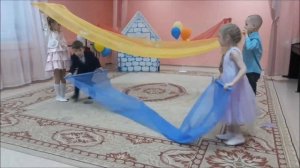 Танец с полотнами "Волшебный цветок". МБДОУ "Детский сад №11" г. Северск - 2022