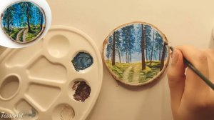 Рисунок на срезе дерева часть 1 (eng sub) Drawing on a cut of a tree