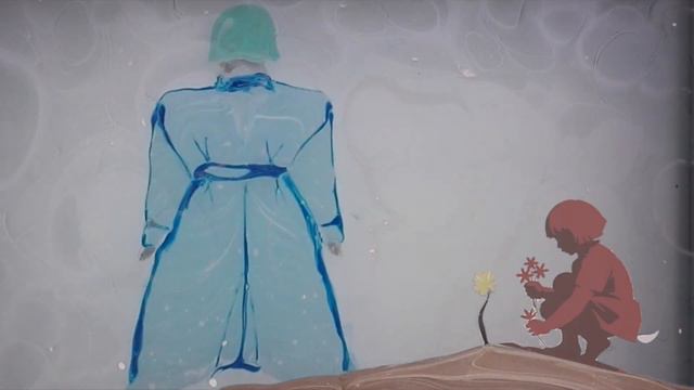 Эбру-открытка С Днём Победы
