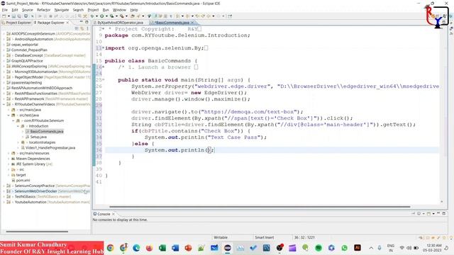 Part 7 | Selenium basic commands getText(), back(), forward(), getTitle, refresh() #selenium #java