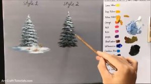 Winter serie 4 How to Paint Snowy Acrylic Pine Trees