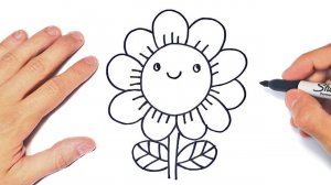 Как нарисовать цветок | How to draw a Kawaii Flower Step by Step