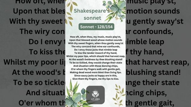 William Shakespeare’s Sonnet -128