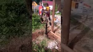Установка на даче забора и откатных ворот без автоматики