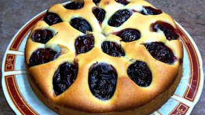 Заливной пирог со сливами. Очень Вкусный. Простейший рецепт пирога к чаю