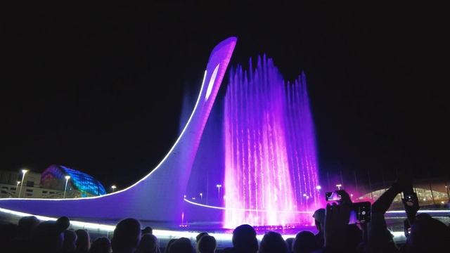 [4K] Поющие фонтаны в Олимпийском парке Сочи 2022. Singing fountain classical music