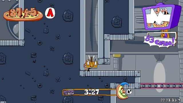 Pizza Tower - Peppibot Factory P Rank (All Toppins, All Secrets, High Continuous Combo)