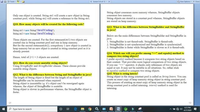 20 Java String Interview questions and answers in java | java string interview questions in java