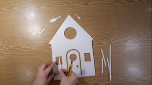 DIY ? Декоративный  домик с подсветкой Decorative house Как сделать домик из   потолочной плитки