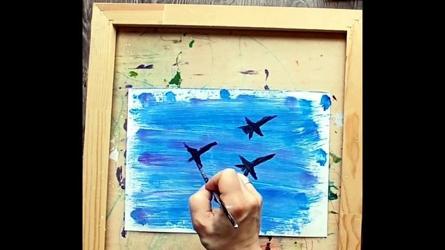 Урок рисования 6. Самолеты в небе. Техника простого рисования. смотреть онлайн