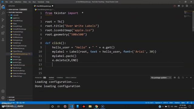 Overwrite on Labels using Pack/Grid Forget Methods in TKinter - Python Tutorial (2020) #22