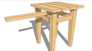 Чертеж табурета из дерева