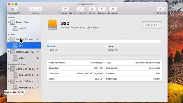 FORMATEAR DISCO esquema de particiones GUID APFS para MOJAVE