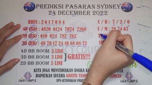 PREDIKSI SYDNEY 24 DESEMBER 2022 | PREDIKSI SIDNEY HARI INI | BOCORAN SYDNEY HARI INI