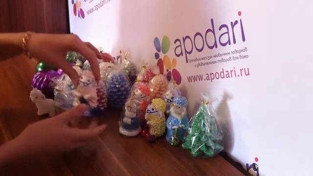 Красивые Новогодние свечи из воска, обзор Аподари.