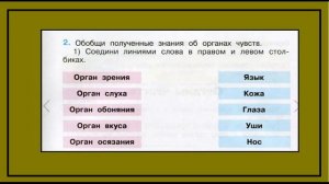 Окружающий мир 3 класс рабочая тетрадь. Органы чувств