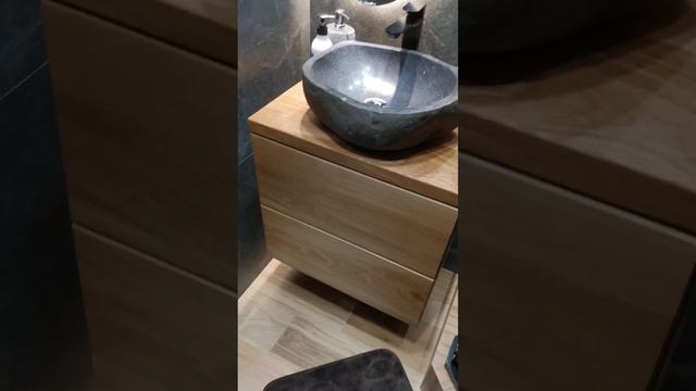 Тумба под раковину из дуба, с двумя выдвижными ящиками смотреть онлайн