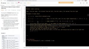 Leetcode 2340. Minimum Adjacent Swaps to Make a Valid Array - simple counting