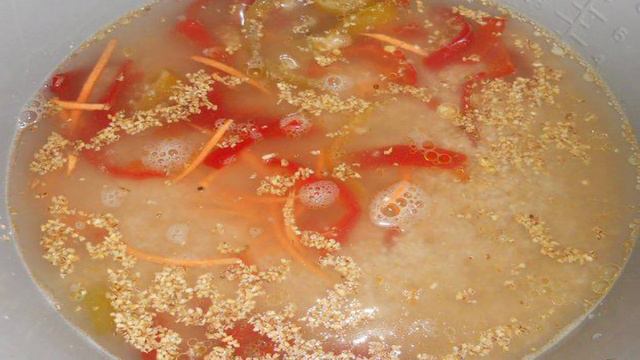 Ячневая каша с овощами в мультиварке