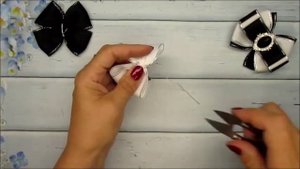 🎀 Черно-белые бантики для школы 🎀 Канзаши 🎀 Ribbon bow Kanzashi 🎀 Hand мade 🎀 DIY