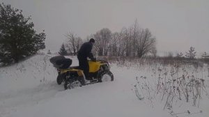 проходимость квадроцикла Stels. Зима.