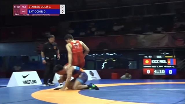 FS92, Саматбек Станбек Уулу (KGZ) - Gan Erdene Bat Ochir (MGL), Чемпионат Азии 2022 U23 смотреть онлайн