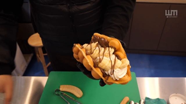 한번 먹으면 단골되는 와플 맛집! 생크림 누텔라 딸기 아이스크림 에그버블와플, 인천 신포시장 단골 많은 곳, Egg Waffle, 길거리 음식, Korean Street Food смотреть онлайн