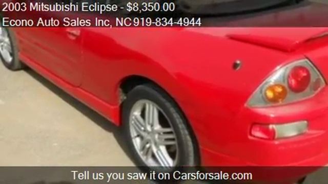 2003 Mitsubishi Eclipse GT Spyder for sale in Raleigh, NC 27 смотреть онлайн