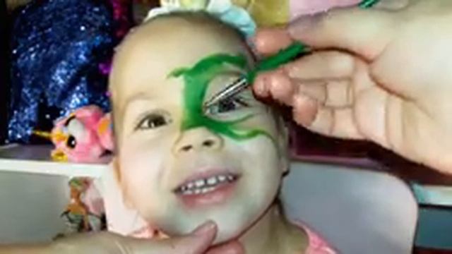 Ника Динозавр Рисуем Аквагрим для Детей Своими Руками Dinosaur Face Painting Nika Kid