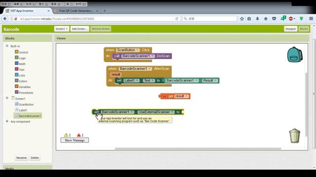 [AI2 Tutorial] - 03 Barcode/QR code Scanner
