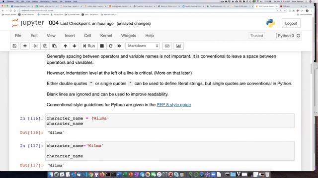004b Assignment to variables: coding conventions