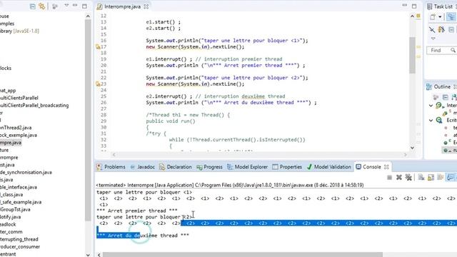 4- Java multi-threading: Interruption de threads | Darija