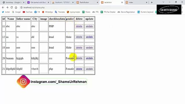Display and update radio button in PHP | PHP tutorial #26