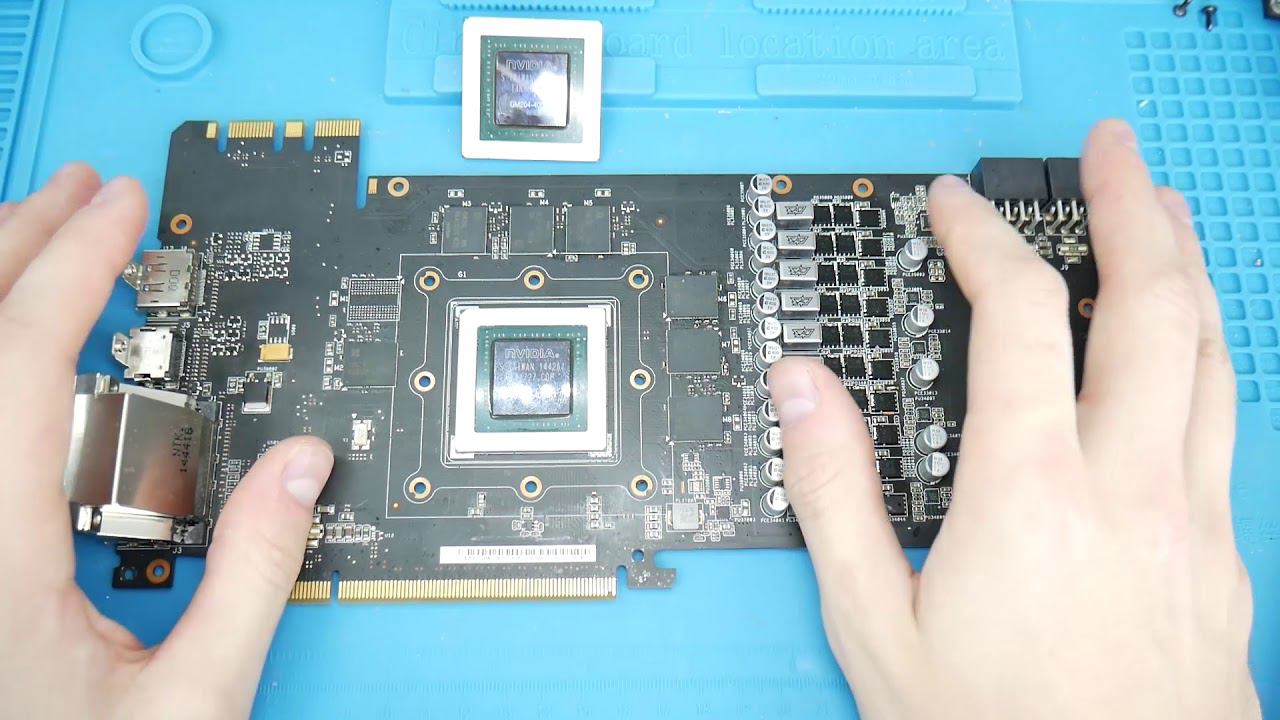 Эксперимент. Диагностика неисправного контроллера памяти в GPU. Неудачный ремонт Asus Strix GTX980. смотреть онлайн