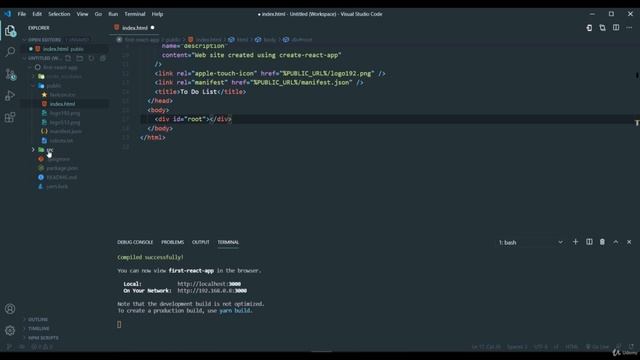 #8 - Initial setup of the project -  React Javascript Beginner's Course