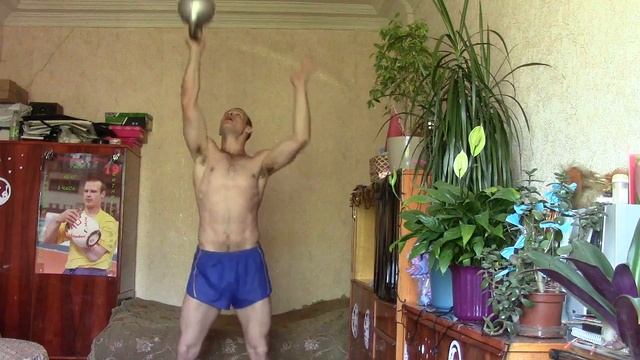 Подъем гири "на попа"(дном к верху) - 62 повторения за 1 мин. смотреть онлайн