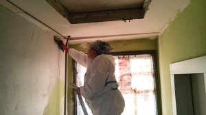 Ремонт подъезда, последний этаж , шпатлевание