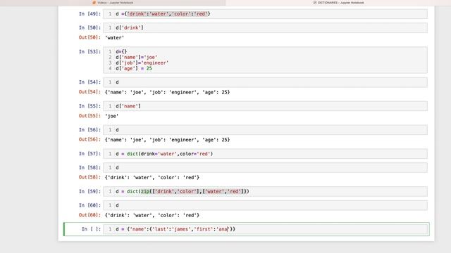 Dictionaries 2 in Python- Nesting -creation-key-value-zipp and expand/fetch Learn Python Coding L8