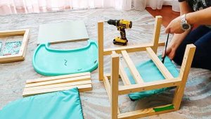 Стол-стул трансформер для кормления ребенка. Обзор. ПОДРОБНАЯ видео инструкция по сборке.