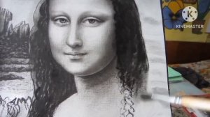 Рисуем портрет Моны Лизы Джоконды в технике Сухая Кисть.