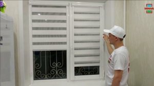 Шторы Зебра на кухню.  Жалюзи и рулонные шторы МИНИВА