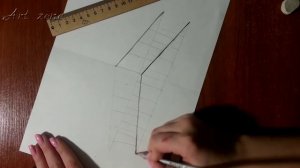 Как нарисовать 3D РИСУНОК на бумаге карандашом. ЛЕСТНИЦА. How to draw 3D